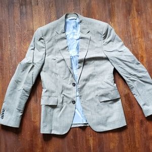 Zara Man Gray Plaid Suit Jacket